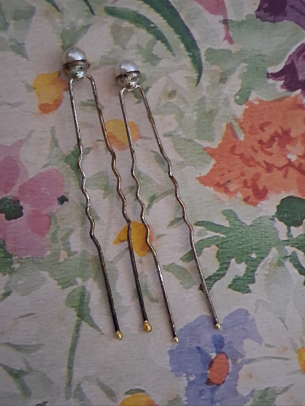 Pearl-Tip Hair Pins - Silver and Gold Bobby Pins